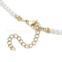 Glass Teardrop & Brass Disc Pendant Necklaces&nbsp;NJEW-JN05191