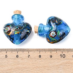 Handmade Lampwork Perfume Bottle Pendants&nbsp;LAMP-H072-02E