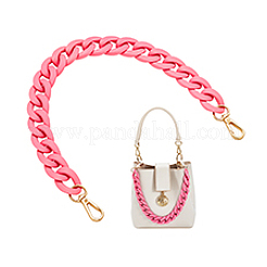 Acrylic Twisted Chain Bag Chains with Alloy Clasps&nbsp;PURS-WH0008-20B-1