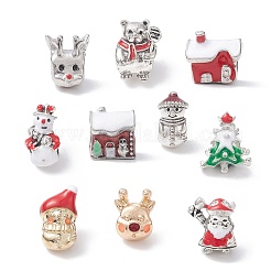 Christmas Theme Alloy Enamel European Beads&nbsp;MPDL-Q213-10AS