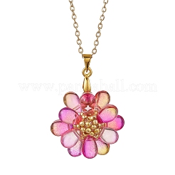 7Pcs 7 Colors Flower Handmade Glass Seed Beaded Pendant Necklaces&nbsp;NJEW-MZ00096