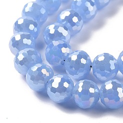 Electroplate Imitation Jade Glass Beads Strands&nbsp;GLAA-E036-12A