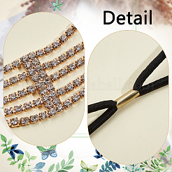 2Pcs 2 Colors Iron with Rhinestone Elastic Headband&nbsp;OHAR-ME0001-08