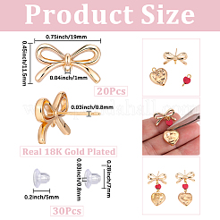 20Pcs Brass Stud Earring Findings&nbsp;KK-SC0007-80