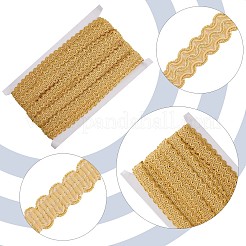 Polyester Wavy Lace Ribbons&nbsp;OCOR-WH0082-21B