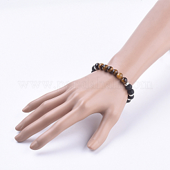 Natural Lava Rock and Gemstone Stretch Bracelets&nbsp;BJEW-JB03634