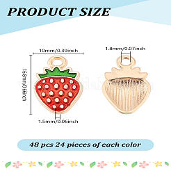 48Pcs 2 Colors Light Gold Plated Alloy Enamel Pendants&nbsp;FIND-LP0002-74