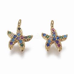 Brass Micro Pave Cubic Zirconia Charms&nbsp;ZIRC-F103-21