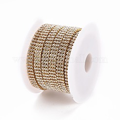 Electroplate Brass Rhinestone Strass Chains&nbsp;CD-TAC0005-01G