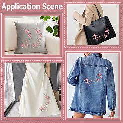 4Pcs Plum Blossom Polyester Embroidery Cloth Sew on Appliques&nbsp;PATC-CY0001-58B