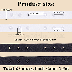 9.6~10 Yards 2 Colors Polyester Fasteners Button Tapes for DIY Sewing Crafts&nbsp;FIND-GA0003-97B