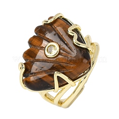 Natural Tiger Eye Cuff Rings&nbsp;GG-CBA5FCC-04G-08