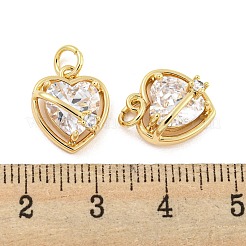 Brass Micro Pave Clear Cubic Zirconia Pendants&nbsp;KK-G490-31B-G