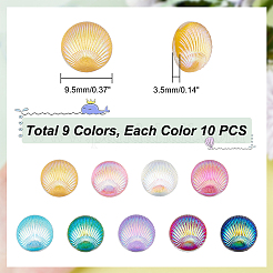 90Pcs 9 Colors Opaque Resin Cabochons&nbsp;CRES-GA0001-10