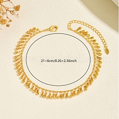 Summer Beach Brass Teardrop Tassel Anklets for Women&nbsp;IU8608