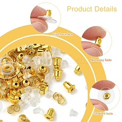 6 Styles Brass Bullet Clutch Bullet Clutch Earring Backs with Pad&nbsp;FIND-FS0003-08G