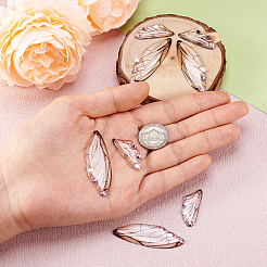Transparent Resin Light Rose Rhinestone Pendants Set&nbsp;RESI-TAC0002-47A