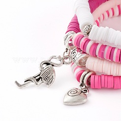 4Pcs 4 Styles Polymer Clay Heishi Beads Stretch Bracelets Sets&nbsp;BJEW-JB05904