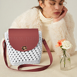 1 Bag Handmade PU Leather Crochet Shoulder Bag Accessories Kits&nbsp;DIY-CL0001-04C