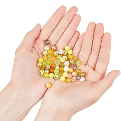 24 Color Imitation Pearl & Crackle & Transparent & Opaque Glass Beads&nbsp;GLAA-PH0002-89A
