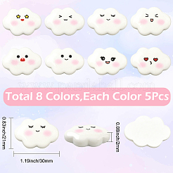 40Pcs 8 Styles Funny Opaque Resin Cabochons&nbsp;RESI-SC0036-69