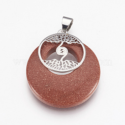 Synthetic Goldstone Pendants&nbsp;KK-F751-B09