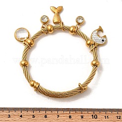 304 Stainless Steel Charm Bangles for Women&nbsp;BJEW-Z141-03G