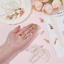 10 Styles Alloy Enamel/Rhinestone/Resin Imitation Pearl Shoe Charms&nbsp;AJEW-OC0015-30