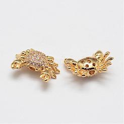 Brass Micro Pave Grade AAA Cubic Zirconia Beads&nbsp;ZIRC-P026-06-NR
