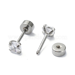 304 Stainless Steel Crystal Rhinestone Ear False Plugs&nbsp;STAS-C089-04B-P