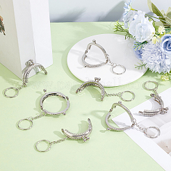 10Pcs Iron Bag Kiss Lock Frames with Key Rings&nbsp;KEYC-BBC0001-25P