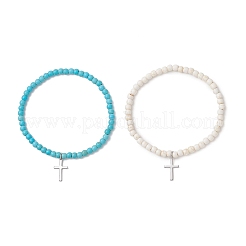2Pcs 201 Stainless Steel Charm Bracelets&nbsp;BJEW-JB13274