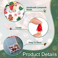 28Pcs 14 Styles Christmas Theme Painted Glass Beads Bumpy Beads&nbsp;LAMP-TA0002-19