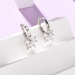 Bowknot with Round Brass Hoop Earrings&nbsp;EJEW-D351-12P