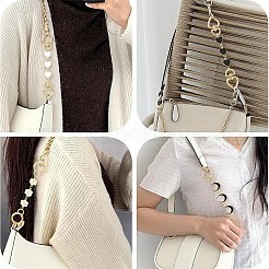 2Pcs 2 Styles Alloy White Enamel Moon Heart Link Bag Extender Chains&nbsp;HJEW-YW00084-02