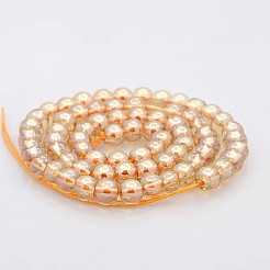 Pearl Luster Plated Glass Round Beads Strands&nbsp;GLAA-A025-6mm-PL01