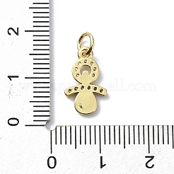 Brass Micro Pave Claer Cubic Zirconia Charms&nbsp;KK-H475-49G