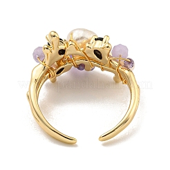 Brass Open Cuff Rings&nbsp;RJEW-K265-03G