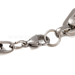 Tarnish Resistant 201 Stainless Steel Oval Link Chain Bracelets&nbsp;BJEW-B078-79P