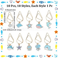 10Pcs 10 Styles Carbon Steel Paper Clips&nbsp;AJEW-CP00006