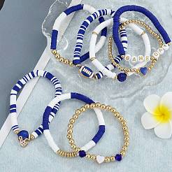 1 Set Handmade Polymer Clay Heishi Beads Stretch Bracelets Set&nbsp;BJEW-SZ0002-67B-01