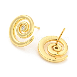 Rack Plating Brass Vortex Stud Earrings&nbsp;EJEW-A028-47G