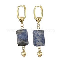 Natural White Jade & Blue Spot Jasper & Malaysia Jade & Black Onyx(Dyed & Heated) & Amethyst Beads Hoop Dangle Earrings&nbsp;EJEW-JE07320