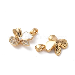 Brass Micro Pave Cubic Zirconia Pendants&nbsp;KK-C140-04G
