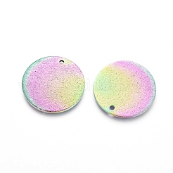 Ion Plating(IP) 304 Stainless Steel Textured Pendants&nbsp;STAS-I098-01-20mm-M