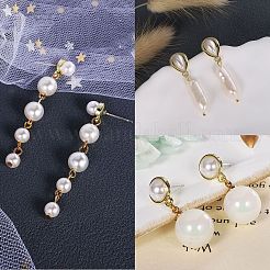 12Pcs 6 Style Alloy & Brass Stud Earring Findings&nbsp;DIY-SZ0009-36