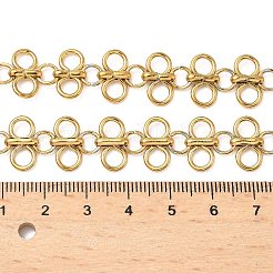 304 Stainless Steel Bowknot Ring Link Chain Necklaces for Women&nbsp;NJEW-Z086-03G
