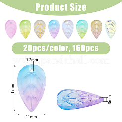 160Pcs 8 Colors Glass Pendants&nbsp;GLAA-DC0001-35