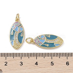 Real 18K Gold Plated Brass Micro Pave Cubic Zirconia Pendants&nbsp;KK-L209-066G-01
