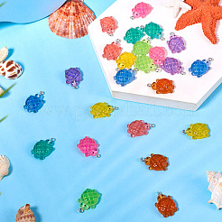 32Pcs 8 Colors Gradient Color & Luminous Opaque Resin Pendants&nbsp;RESI-TA0003-64